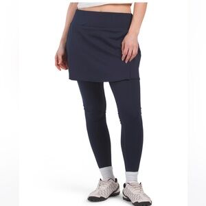 Blue performance skirt with built-in leggings